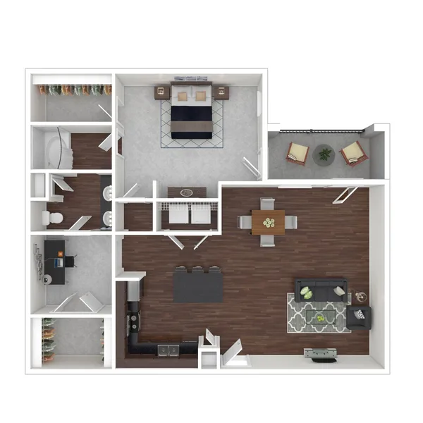 B11 floor plan, 2 bedroom, 1,170 sq ft