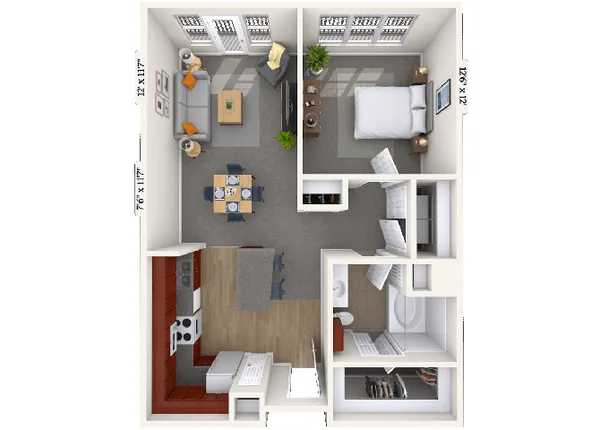 11C floor plan, 1 bedroom, 767 sq ft