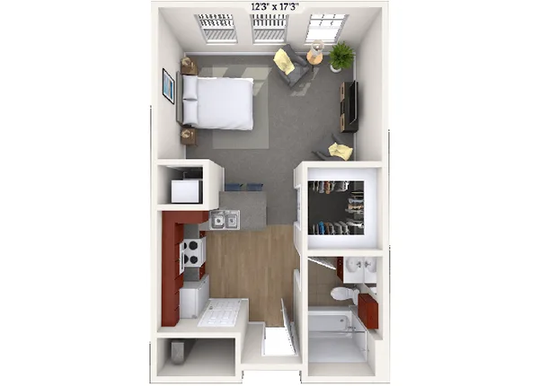 01A floor plan, studio