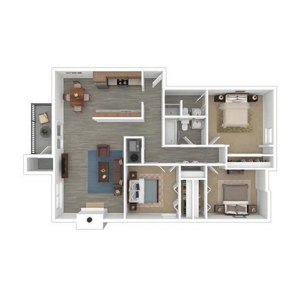Diamond floor plan, 3 bedroom