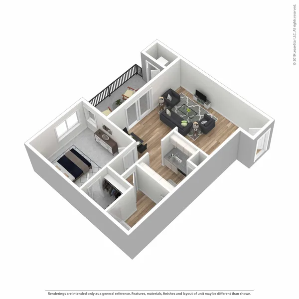A2 floor plan, 1 bedroom, 653 sq ft