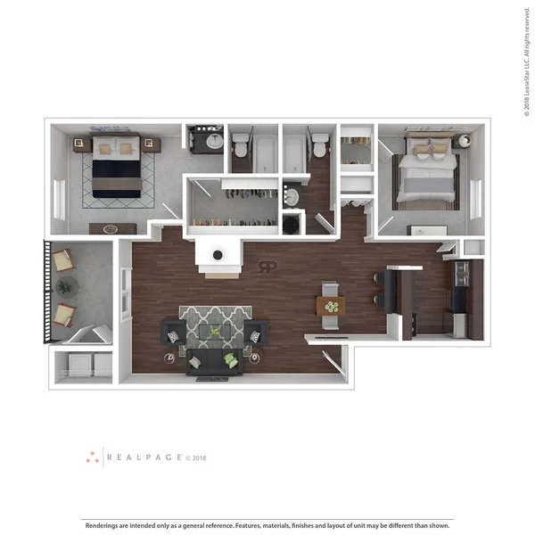 B4 floor plan, 2 bedroom, 985 sq ft