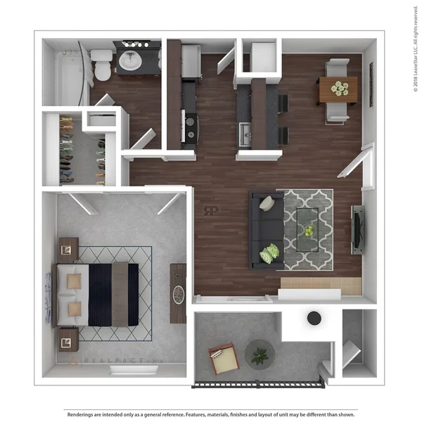A4 floor plan, 1 bedroom, 608 sq ft