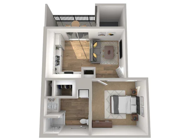 S3 floor plan, studio, 518 sq ft