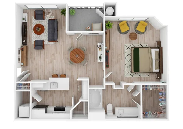 A3 floor plan, 1 bedroom