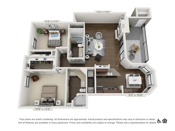 The Christy floor plan, 2 bedroom, 1,170 sq ft