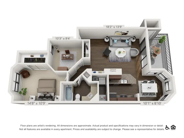The Copper floor plan, 2 bedroom, 921 sq ft
