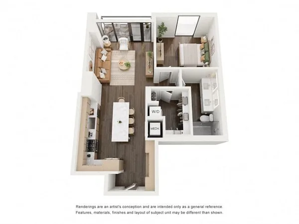 A4 floor plan, 1 bedroom, 914 sq ft