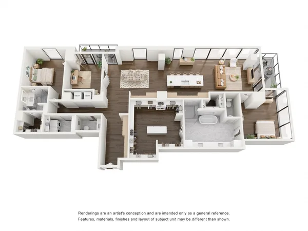 B4P floor plan, 2 bedroom, 2,409 sq ft