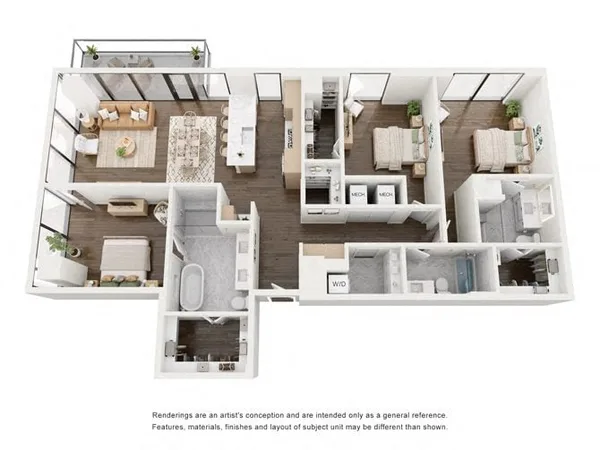 C1 floor plan, 3 bedroom, 1,724 sq ft