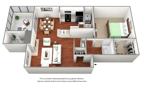 A4 - Sabine floor plan, 1 bedroom, 765 sq ft