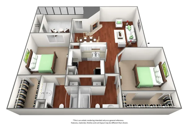B2 - Colorado floor plan, 2 bedroom